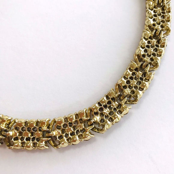 Vintage 50’s Signed Lisner Glam Crystal Rhinestone Collar Necklace 16” EUC - Picture 10 of 16